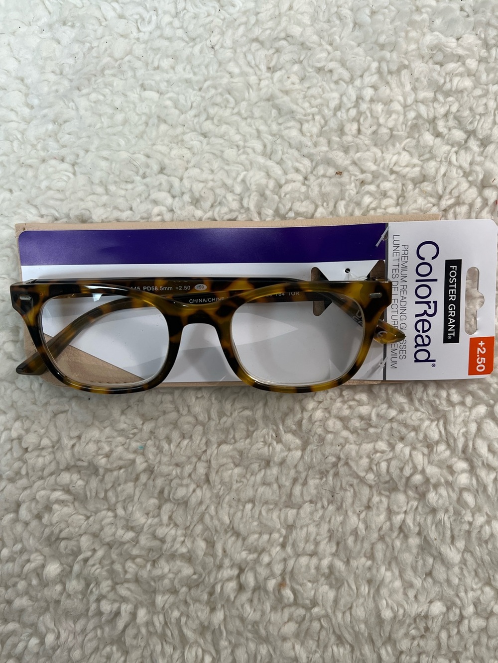 Foster Grant "ColoRead" Premium Tortoise Frame Reading Glasses +2.50